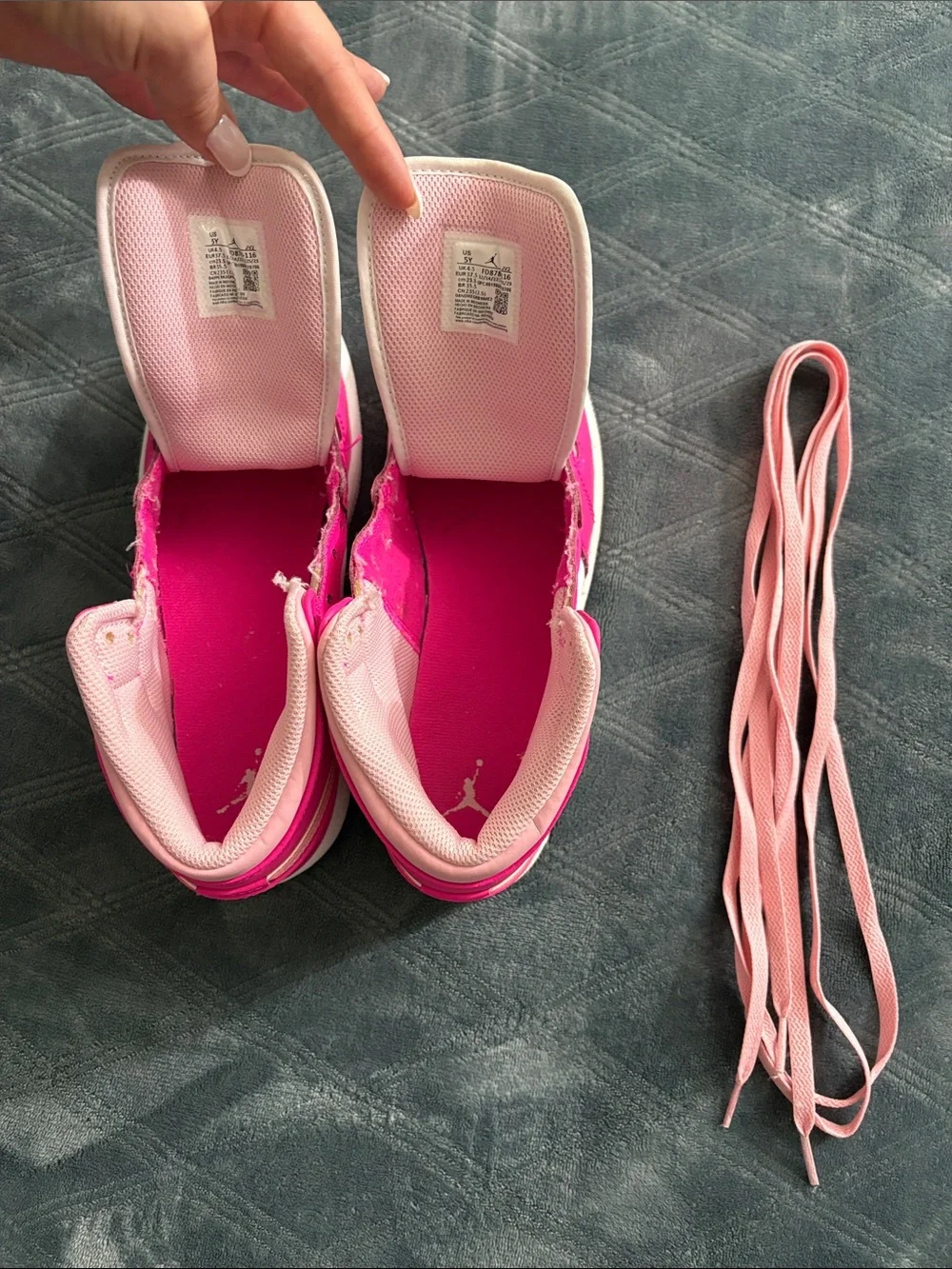 Nike Pink and White High-Top Sneakers